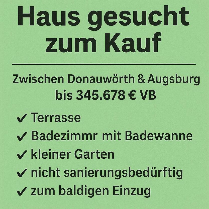 Kaufgesuch : kleines Haus. Ländlich ⛔️