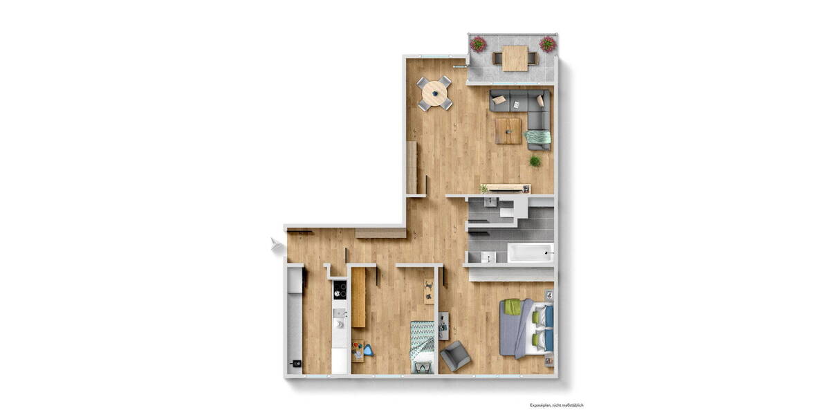 Etagenwohnung Königsbrunn - 3 Zimmer, 82 m&sup2;, 1.300&euro; | Angebot:26740896
