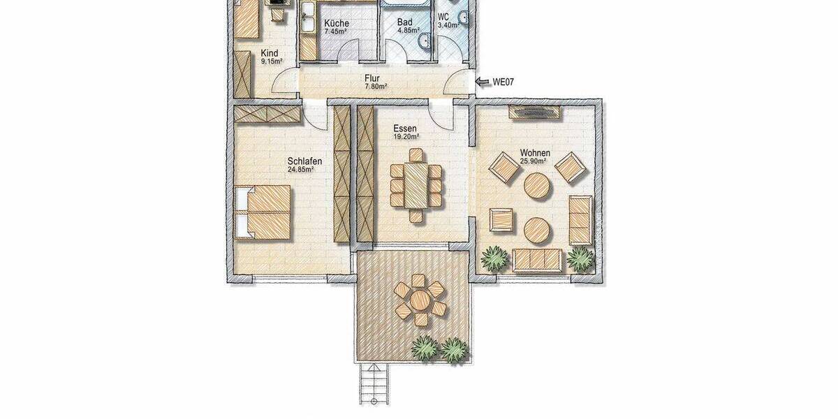 Etagenwohnung Kissing - 4 Zimmer, 108 m&sup2;, 339.000&euro; | Angebot:26308837