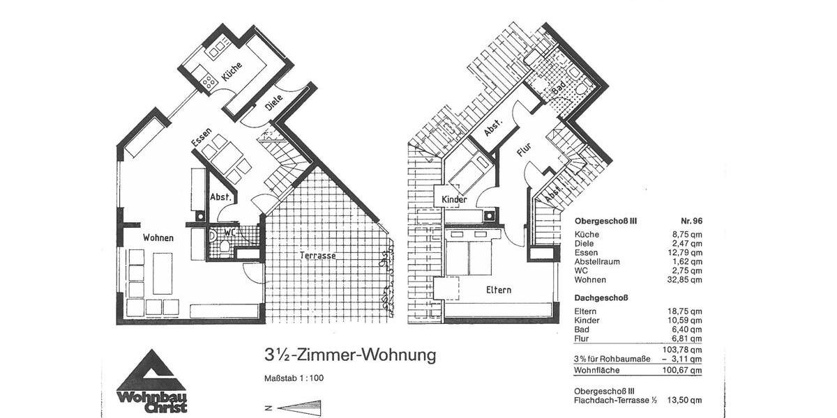 Maisonettenwohnung Neusäß - 3.5 Zimmer, 114 m&sup2;, 510.000&euro; | Angebot:26291938