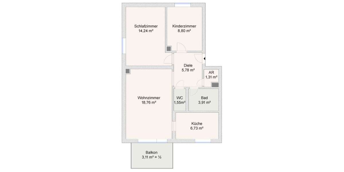 Wohnung zum Kaufen in Augsburg 245.000 € 64 m² 3 zimmer