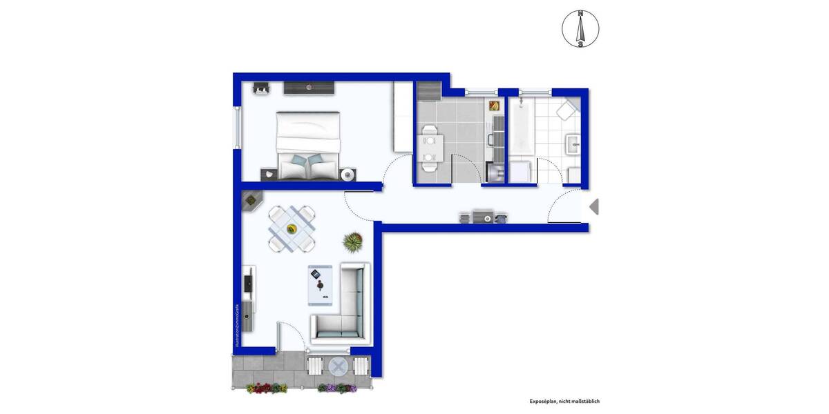 Etagenwohnung Augsburg Hochzoll - 2 Zimmer, 56 m&sup2;, 199.000&euro; | Angebot:26142896
