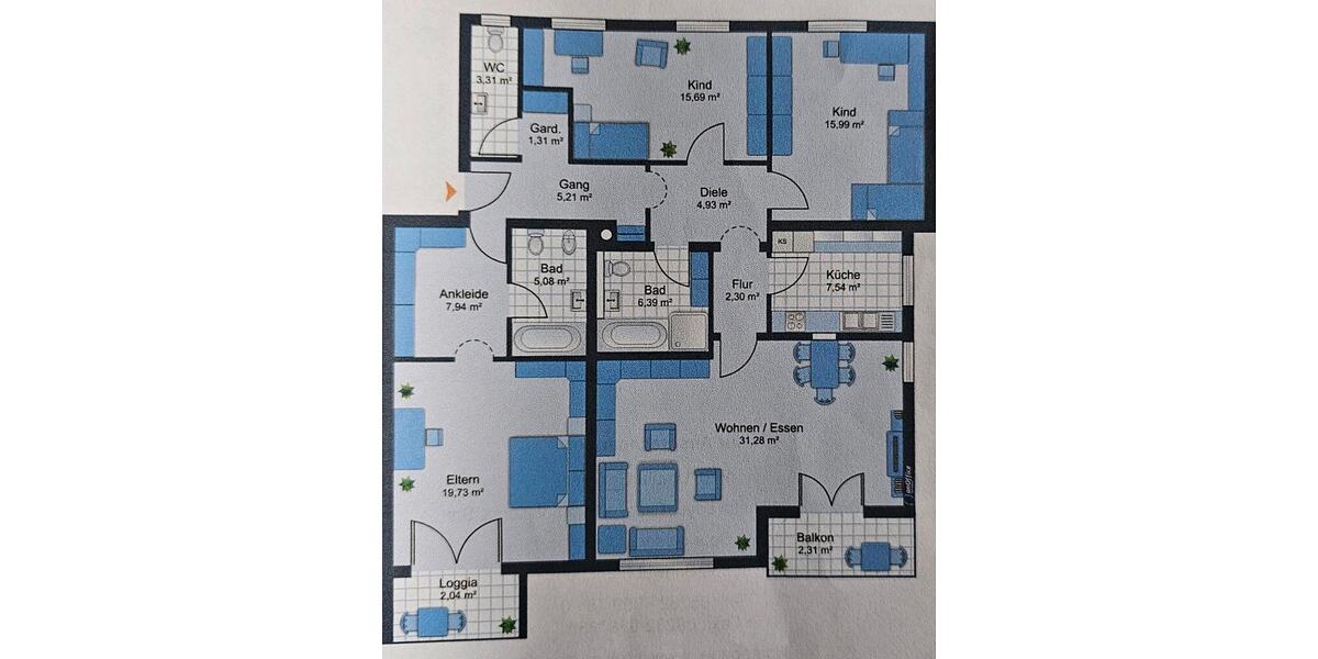 Etagenwohnung Großaitingen - 4 Zimmer, 131 m&sup2;, 1.450&euro; | Angebot:26482724