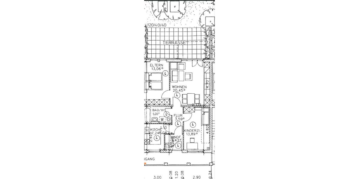 Terrassenwohnung Augsburg Lechhausen - 3 Zimmer, 72 m&sup2;, 328.000&euro; | Angebot:26314038