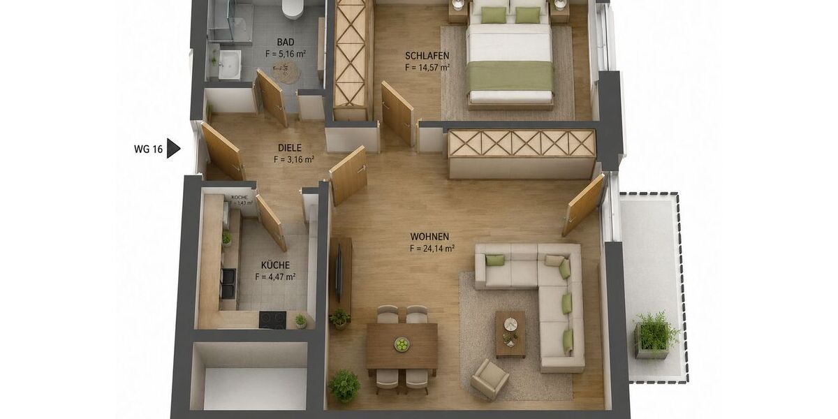 Kapitalanleger Aufgepasst! Betreutes Wohnen in Augsburg - Appartement Augsburg Oberhausen | Angebot:27226442