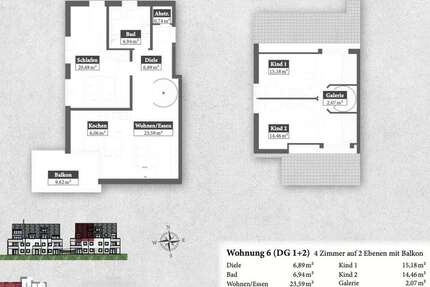 Wohnung Mering - 4 Zimmer, 101 m&sup2;, 649.000&euro; | Angebot:25541327