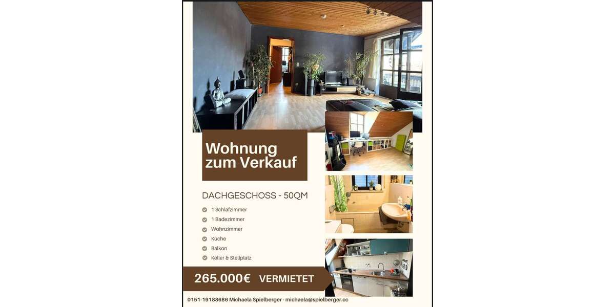 Wohnung zum Kaufen in Augsburg 265.000 € 50 m² 2 zimmer