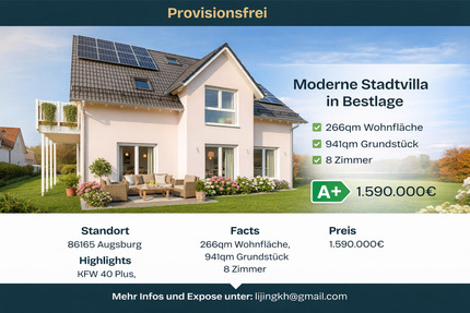 Haus Augsburg Lechhausen - 8 Zimmer, 266 m&sup2;, 1.490.000&euro; | Angebot:25922336