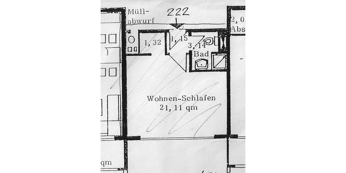 Etagenwohnung Augsburg Universitätsviertel - 1 Zimmer, 27 m&sup2;, 153.000&euro; | Angebot:26961568