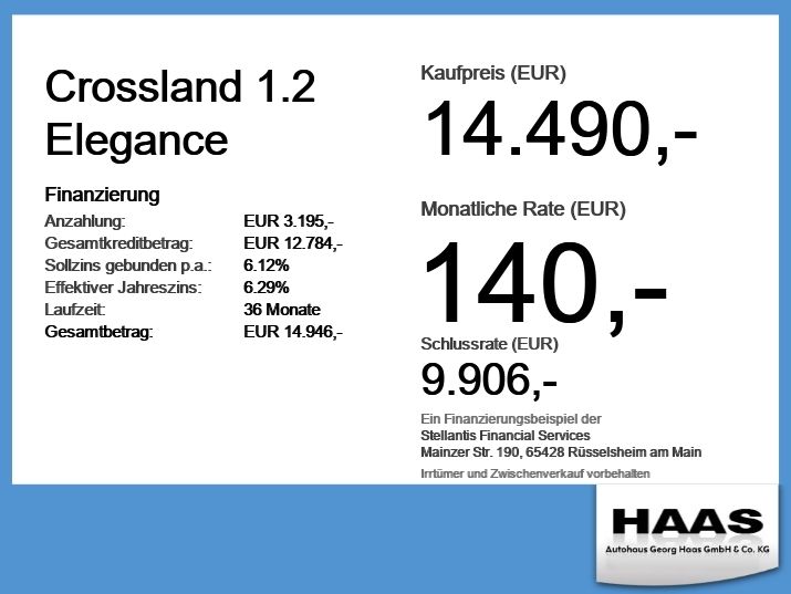 Opel Crossland (X) 29.700 km 14.490 &euro; Augsburg 86159
