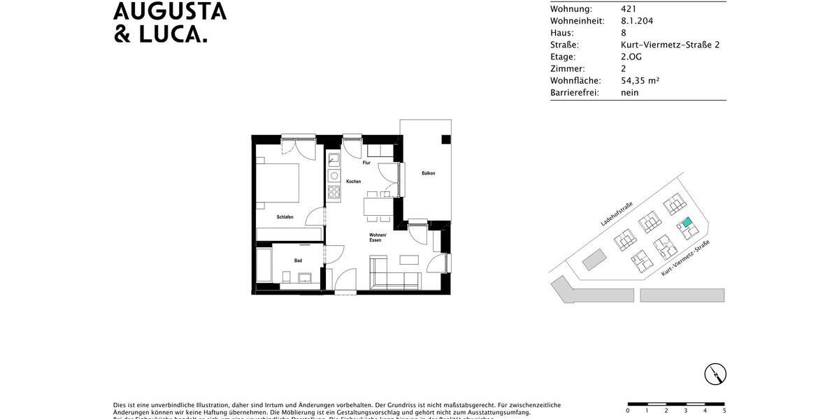 Etagenwohnung Augsburg - 2 Zimmer, 54 m&sup2;, 1.070&euro; | Angebot:26662094