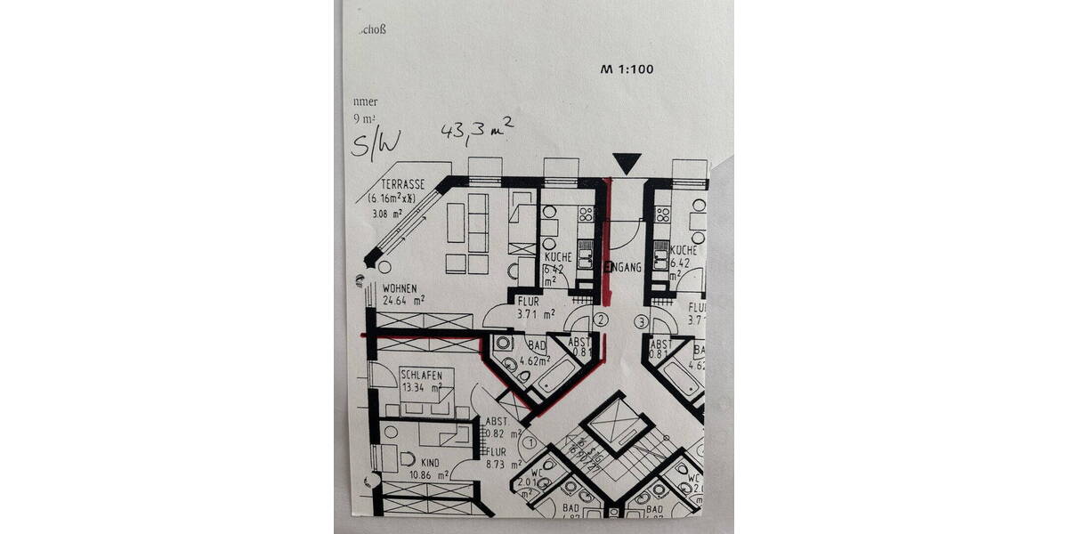 Terrassenwohnung Augsburg Hochzoll - 1 Zimmer, 42 m&sup2;, 219.000&euro; | Angebot:26339412