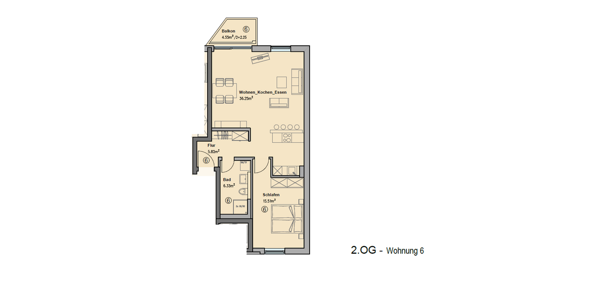 Etagenwohnung Augsburg - 2.5 Zimmer, 67 m&sup2;, 1.340&euro; | Angebot:26897270