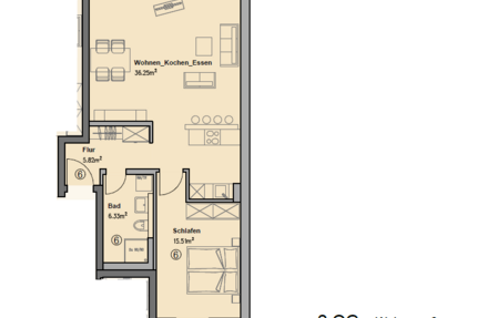 Wohnung Augsburg - 2.5 Zimmer, 67 m&sup2;, 1.340&euro; | Angebot:26897270