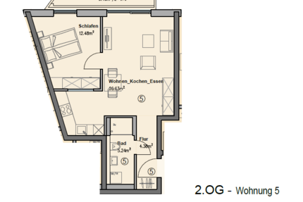 Wohnung Augsburg - 2 Zimmer, 54 m&sup2;, 1.080&euro; | Angebot:26897269