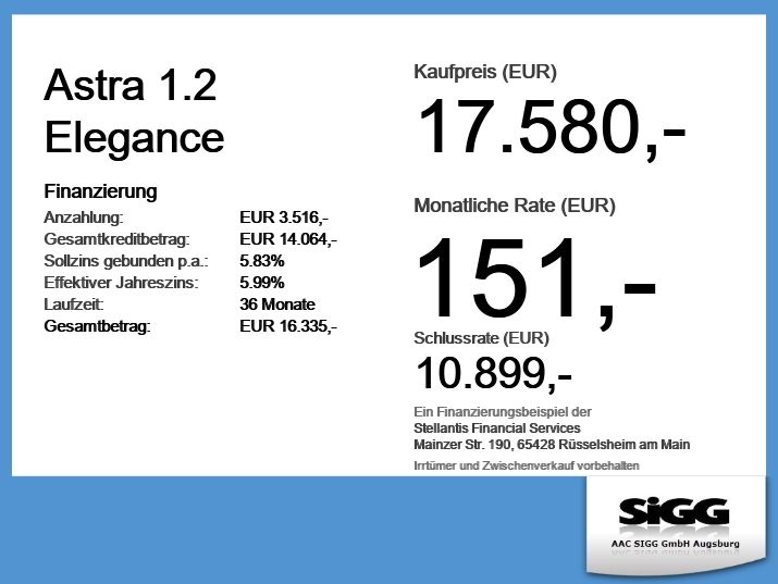 Opel Astra 36.200 km 17.580 &euro; Meitingen 86405