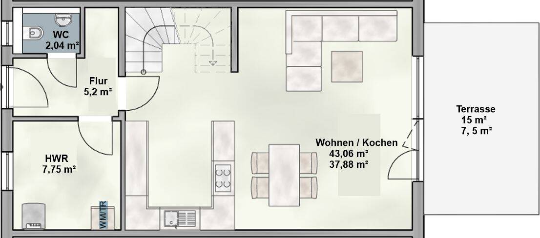 Reihenmittelhaus Augsburg Göggingen - 5 Zimmer, 133 m&sup2;, 849.000&euro; | Angebot:26878770