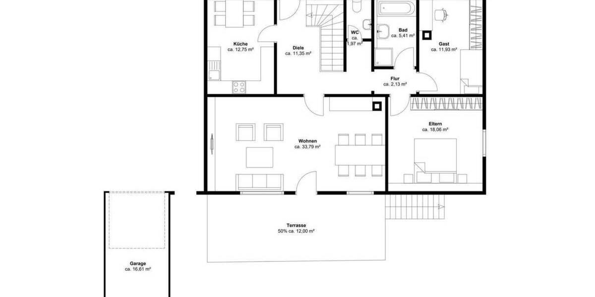 Bungalow Dinkelscherben Fleinhausen - 3 Zimmer, 109 m&sup2;, 390.000&euro; | Angebot:24634160