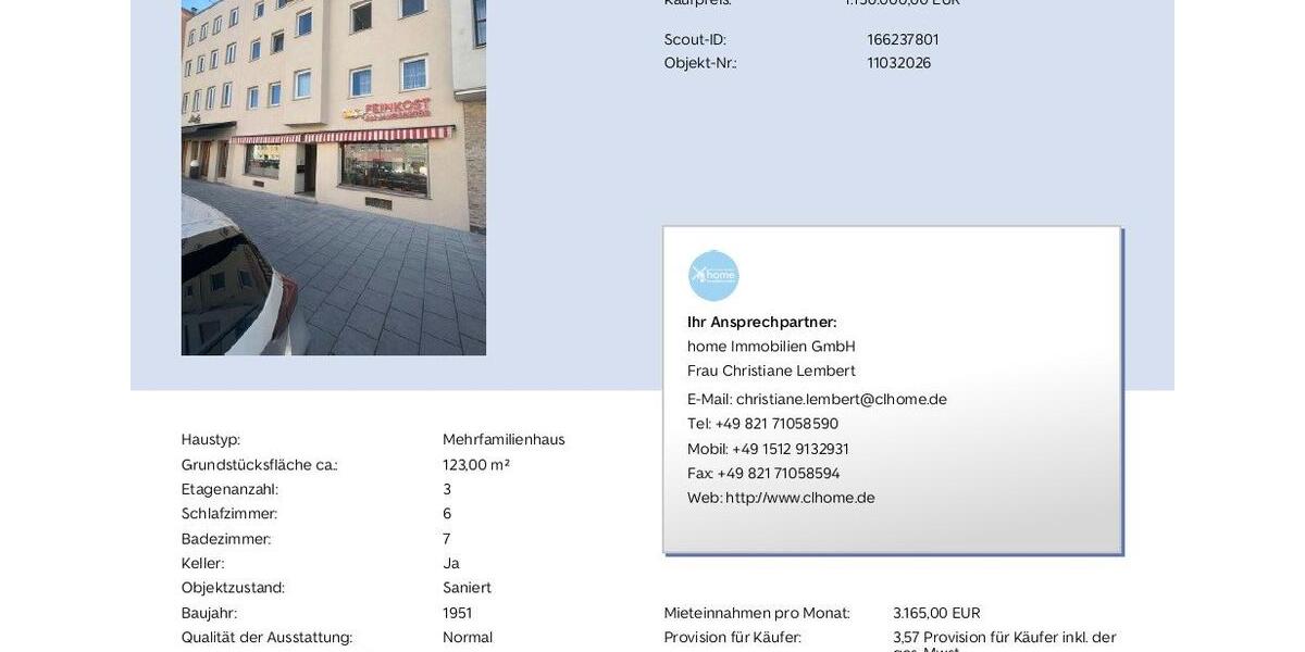 Mehrfamilienhaus, Wohnhaus Augsburg Innenstadt - 14 Zimmer, 278 m&sup2;, 1.150.000&euro; | Angebot:26897792