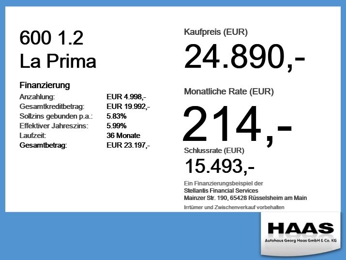 Fiat 600 5.000 km 24.490 &euro; Augsburg 86159