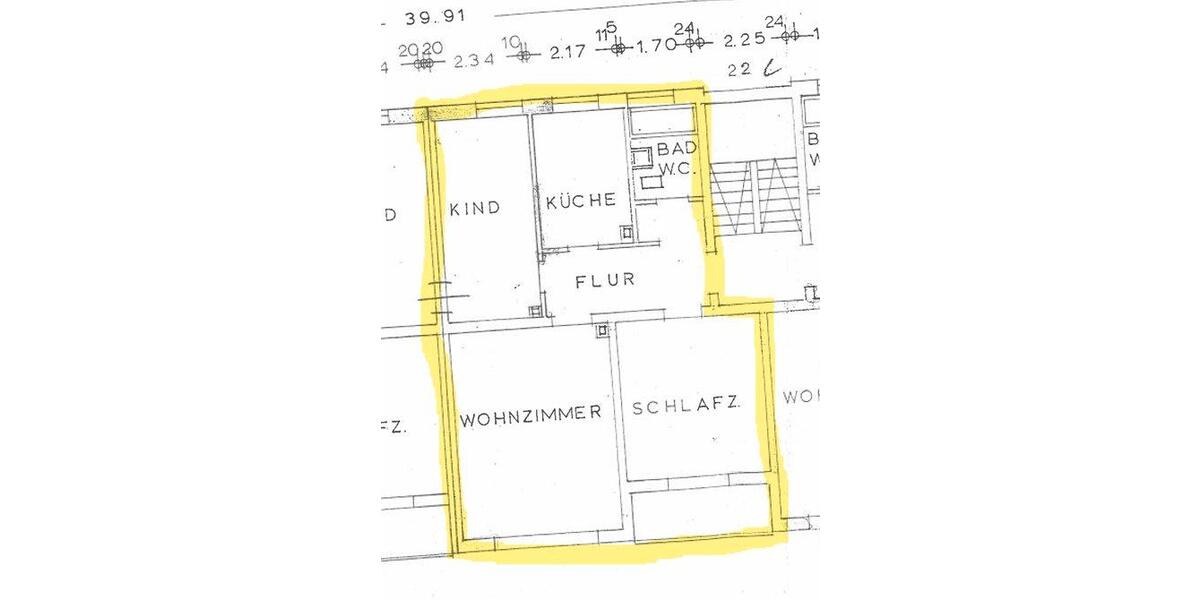 Etagenwohnung Augsburg Pfersee - 3 Zimmer, 69 m&sup2;, 149.000&euro; | Angebot:26960006