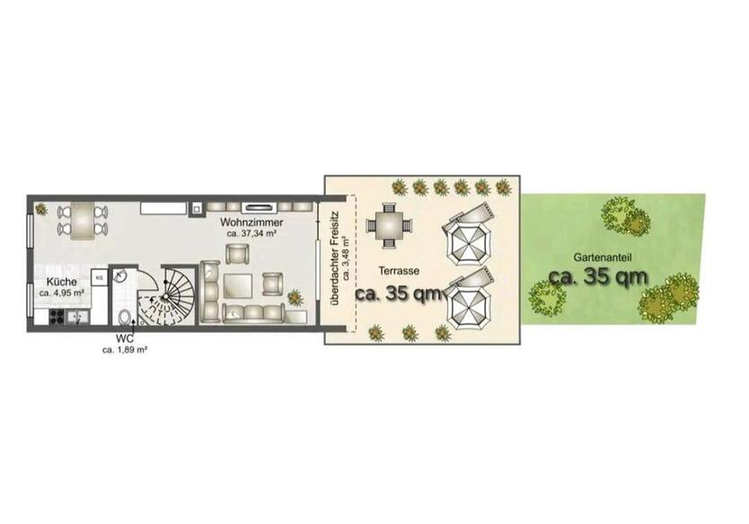 MaisonetteWohnung mit Garten in Augsburg-Hochzoll