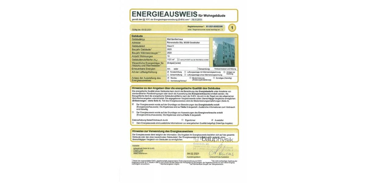 Etagenwohnung Gersthofen - 3.5 Zimmer, 82 m&sup2;, 439.663&euro; | Angebot:21641384