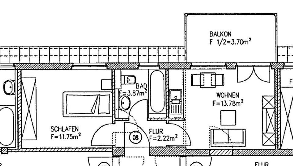 Gut vermietete 1,5 Zimmer Wohnung in Augsburg