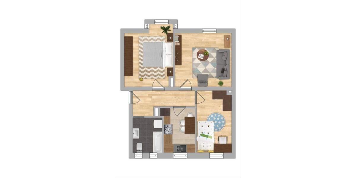 Etagenwohnung Augsburg Lechhausen - 3 Zimmer, 72 m&sup2;, 265.000&euro; | Angebot:25800733