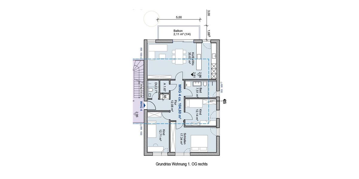 Etagenwohnung Friedberg - 4 Zimmer, 100 m&sup2;, 669.000&euro; | Angebot:26865356