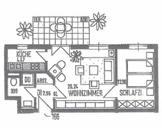 Erdgeschoßwohnung Augsburg Antonsviertel - 2 Zimmer, 45 m&sup2;, 200.000&euro; | Angebot:27148630