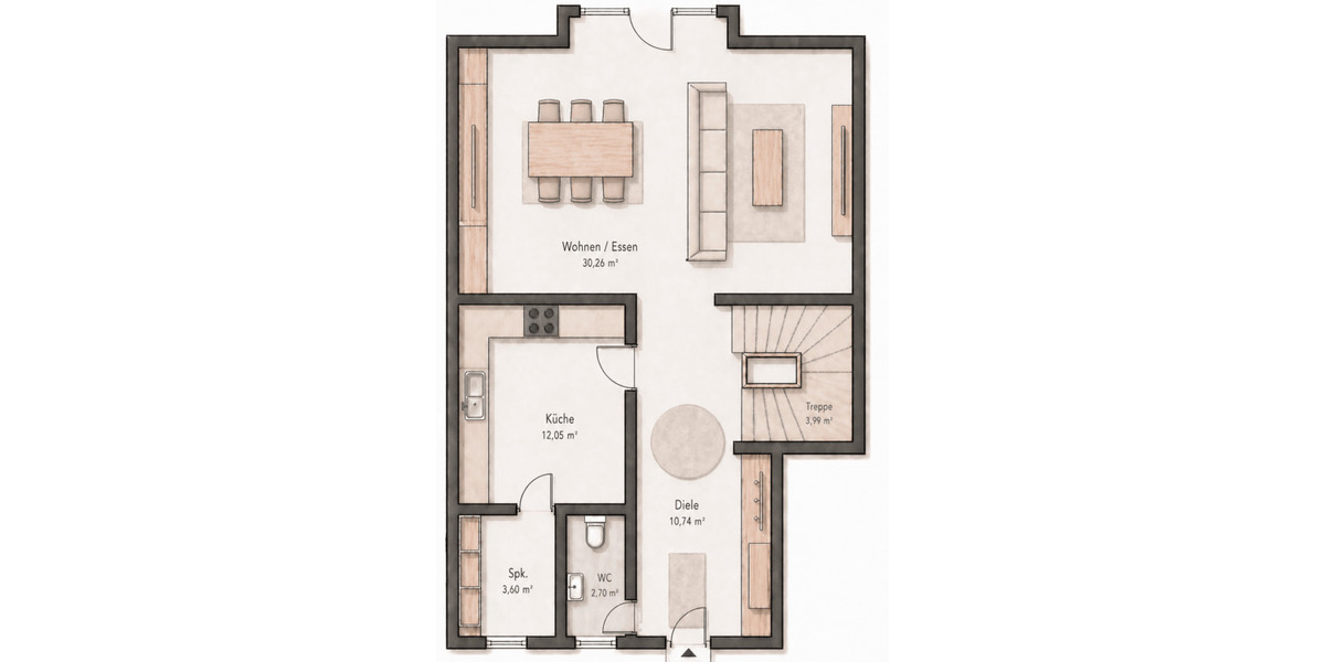 Doppelhaushälfte Aindling - 4 Zimmer, 125 m&sup2;, 580.000&euro; | Angebot:26826010