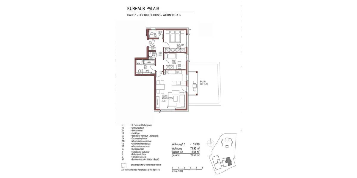 Etagenwohnung Augsburg Göggingen - 3 Zimmer, 76 m&sup2;, 649.500&euro; | Angebot:25706112