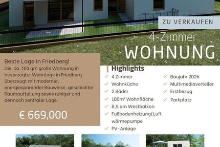 Wohnung Friedberg - 4 Zimmer, 100 m&sup2;, 669.000&euro; | Angebot:26865356