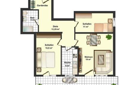 Wohnung Augsburg Firnhaberau - 3 Zimmer, 75 m&sup2;, 340.000&euro; | Angebot:26865332