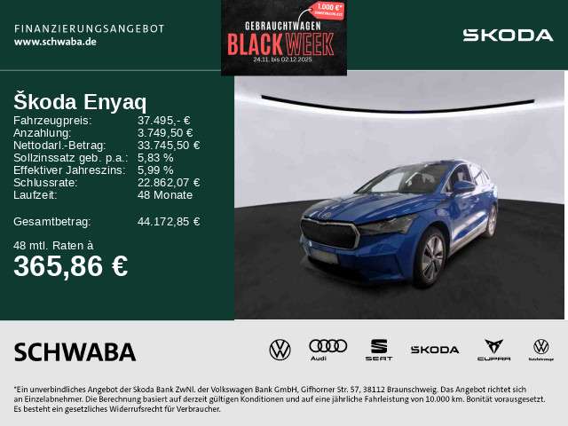 Skoda Enyaq 21.000 km 37.495 € Gersthofen 86368