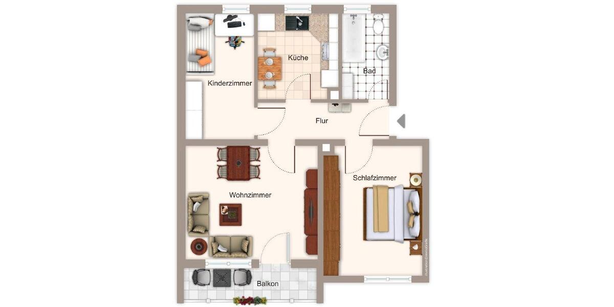 Etagenwohnung Mering - 3 Zimmer, 58 m&sup2;, 269.000&euro; | Angebot:26151780