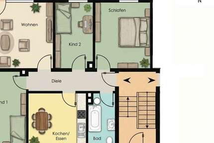 Wohnung Gersthofen - 4 Zimmer, 84 m&sup2;, 299.000&euro; | Angebot:26589523