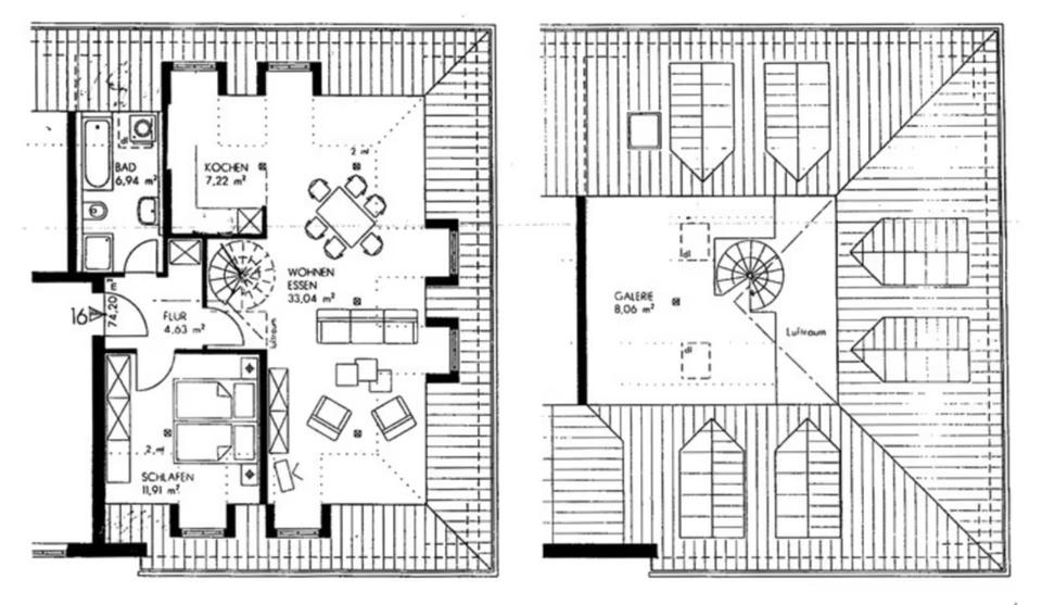 Dachgeschoßwohnung Augsburg Innenstadt - 2.5 Zimmer, 73 m&sup2;, 348.500&euro; | Angebot:23122387