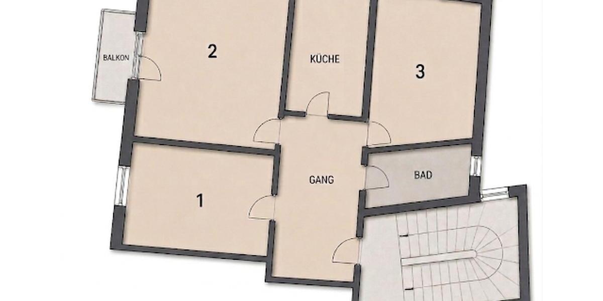 Etagenwohnung Augsburg Innenstadt - 3 Zimmer, 56 m&sup2;, 1.250&euro; | Angebot:26362105