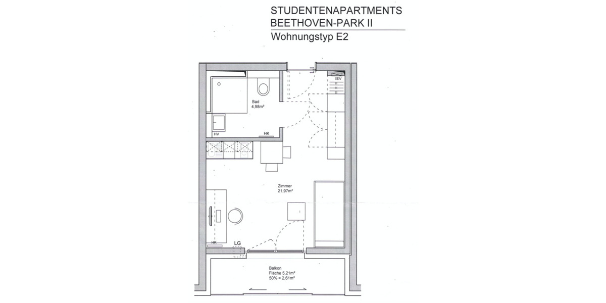 Etagenwohnung Augsburg Antonsviertel - 1 Zimmer, 30 m&sup2;, 570&euro; | Angebot:25154105