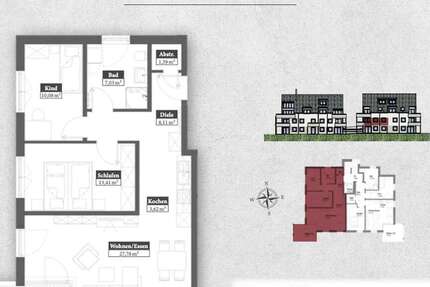 Wohnung Mering - 3 Zimmer, 77 m&sup2;, 490.000&euro; | Angebot:25541326