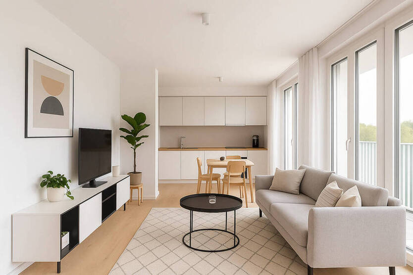 Komfort für Pendler - möblierte 2-Zimmer-Wohnung mit Aufzug, Balkon & Fußbodenheizung in Citynähe