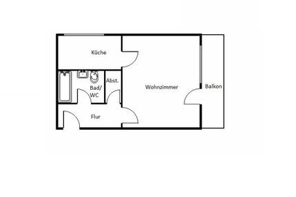 Wohnung Augsburg Lechhausen - 1 Zimmer, 36 m&sup2;, 494&euro; | Angebot:25496251