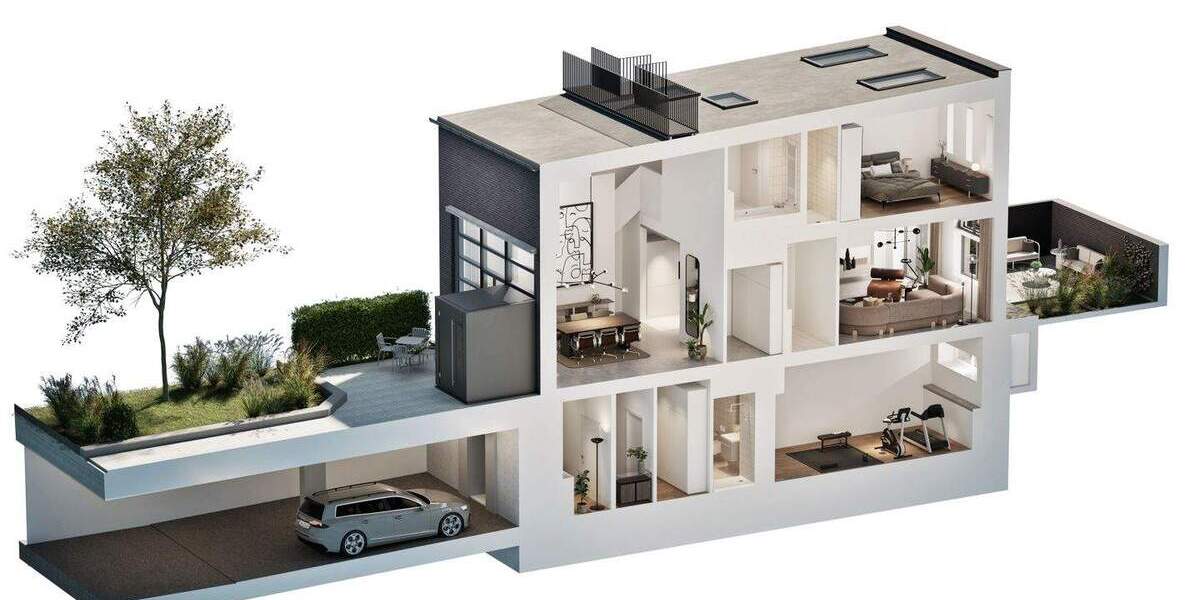 Galeriehaus mit Atriumterrasse und direktem Zugang zu Ihrem PKW in der TG_Nr.61 4 zimmer