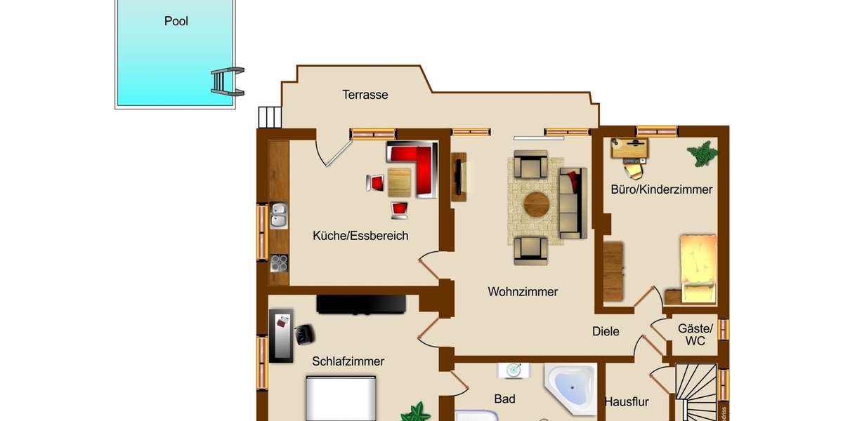 Wohntraum in Augsburg-Bärenkeller Ein- oder Zweifamilienhaus mit Pool - Zweifamilienhaus Augsburg / Bärenkeller Bärenkeller | Angebot:26744968