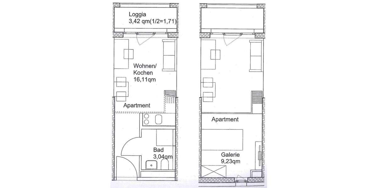 1,5 Zi.-Galerie-Apartment mit Balkon und Traumblick für Studenten 1 zimmer
