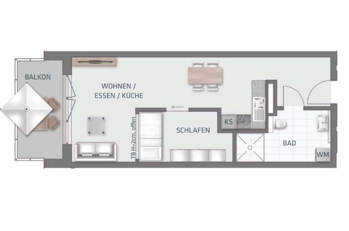 Etagenwohnung Schwabmünchen - 1.5 Zimmer, 52 m&sup2;, 700&euro; | Angebot:24559481