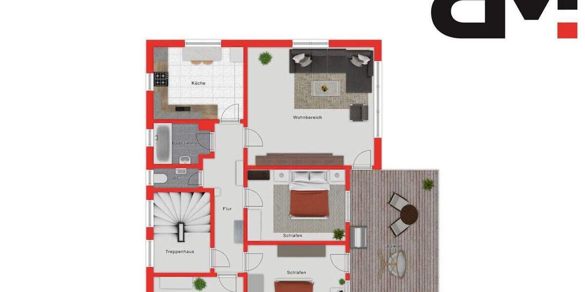 Etagenwohnung Friedberg / Rederzhausen Rederzhausen - 4 Zimmer, 101 m&sup2;, 389.000&euro; | Angebot:25676189