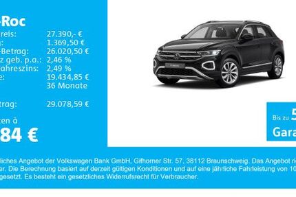 VW T-Roc 8.500 km 27.390 &euro; Gersthofen 86368
